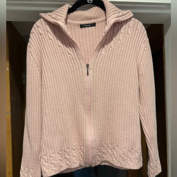 Burton pink knit cardigan very good condition light bubblegum pink - Picture 1 of 2